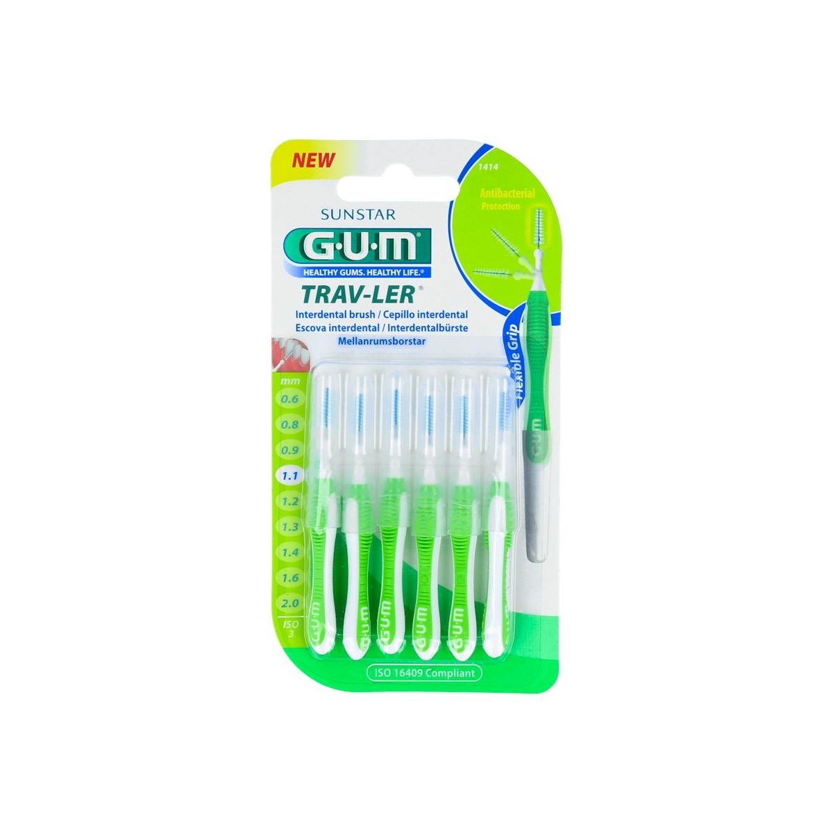 CEPILLO INTERDENTAL GUM TRAV-LER 1414 1,1MM...