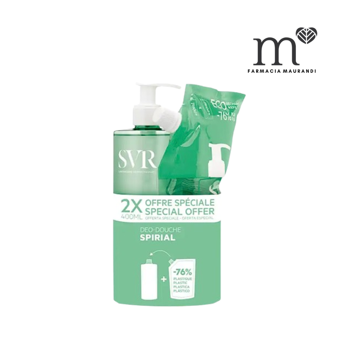 SVR PACK SPIRIAL DEO DOUCHE 400ML + RECARGA ECO...