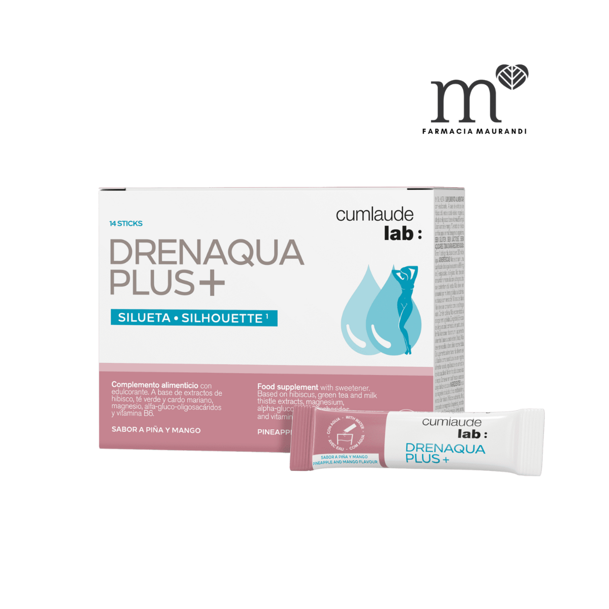 CUMLAUDE LAB DRENAQUA PLUS+ 14 STICKS  PIÑA-MANGO