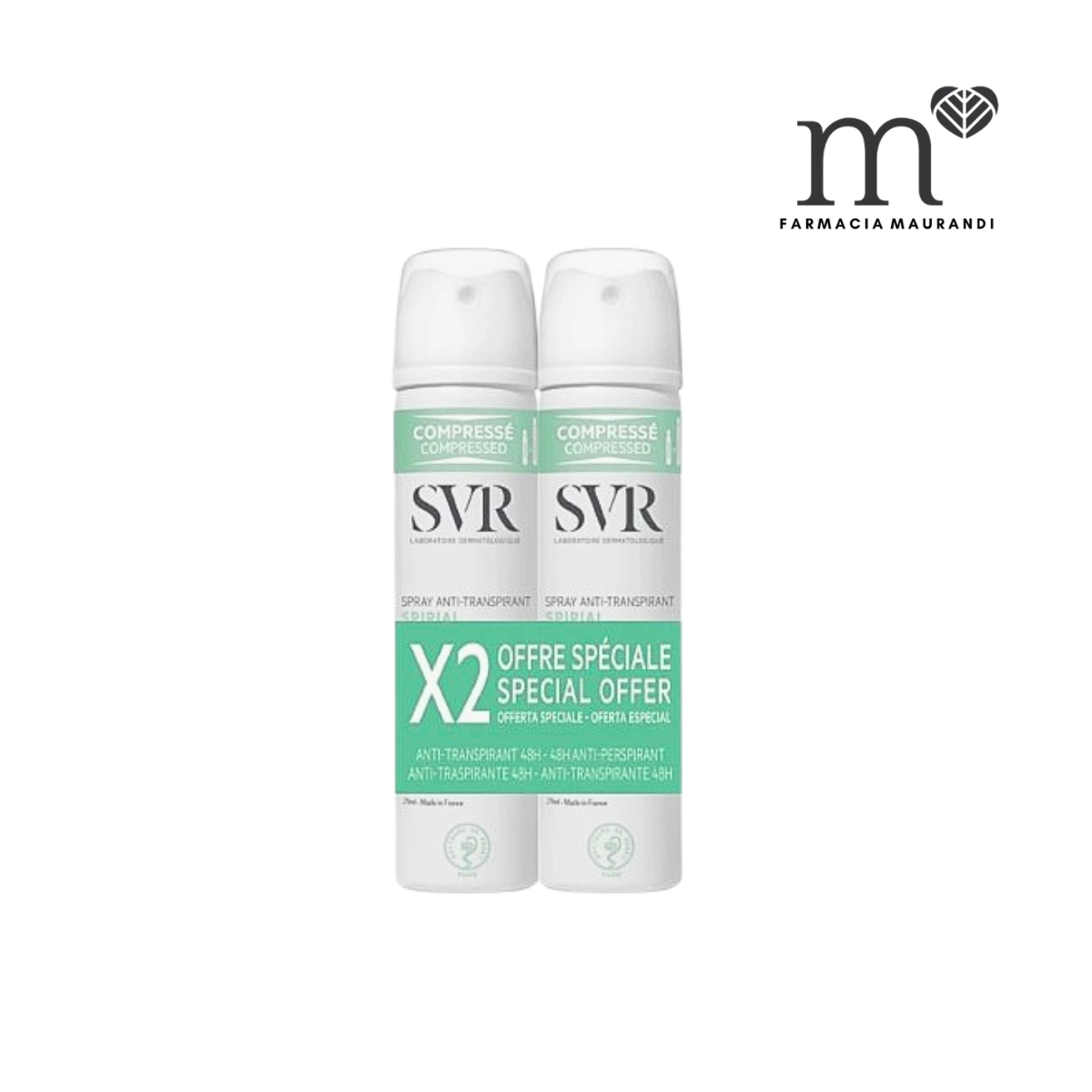 SVR SPIRIAL DUPLO SPRAY ANTITRANSPIRANTE 2x75ML