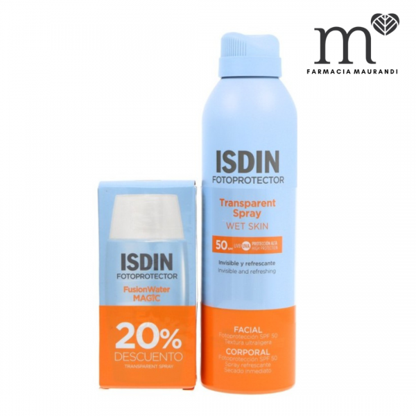 ISDIN PACK FUSION WATER MAGIC 50ML + TRANSPARENT SPRAY...
