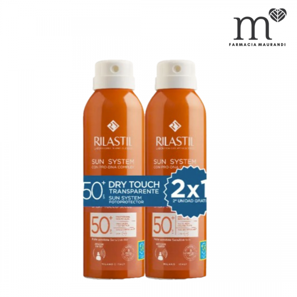 RILASTIL SUN SYSTEM DUPLO DRY TOUCH SPRAY SPF50 200ML x 2...