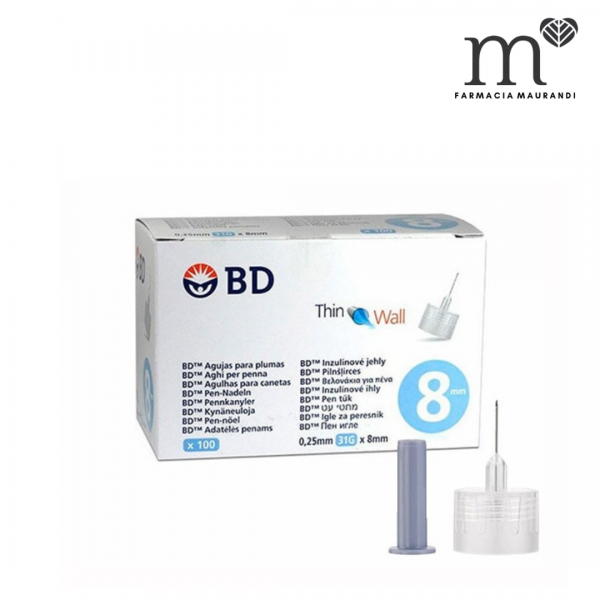 BD AGUJA ESTERIL PARA PLUMA 31G 8X0,25MM 100U