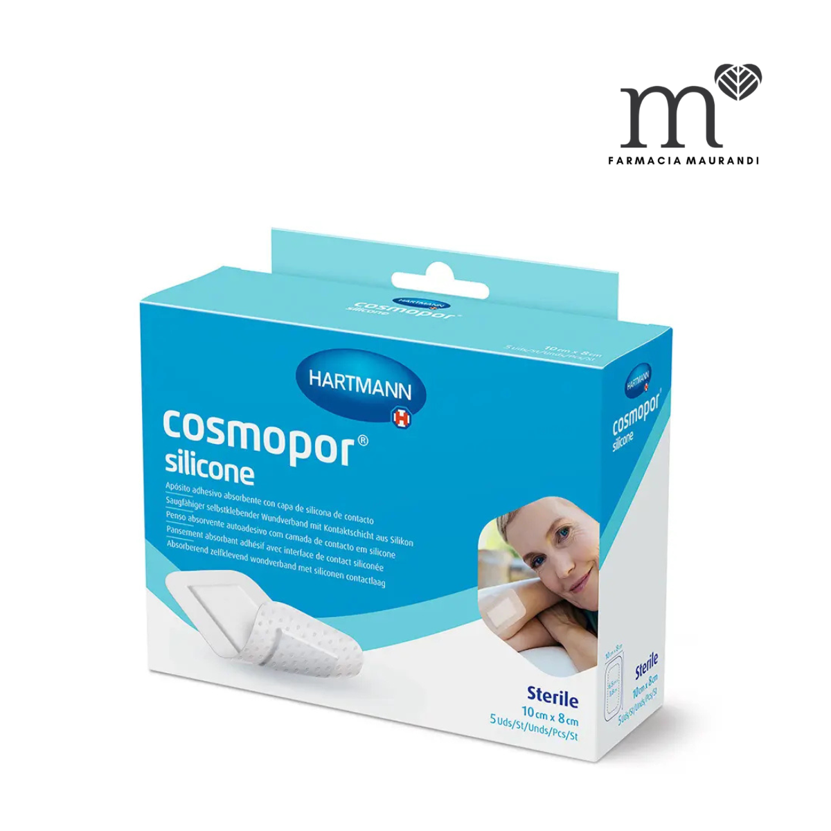 HARTMANN COSMOPOR  APOSITO SILICONE 5U 10 x 8 CM