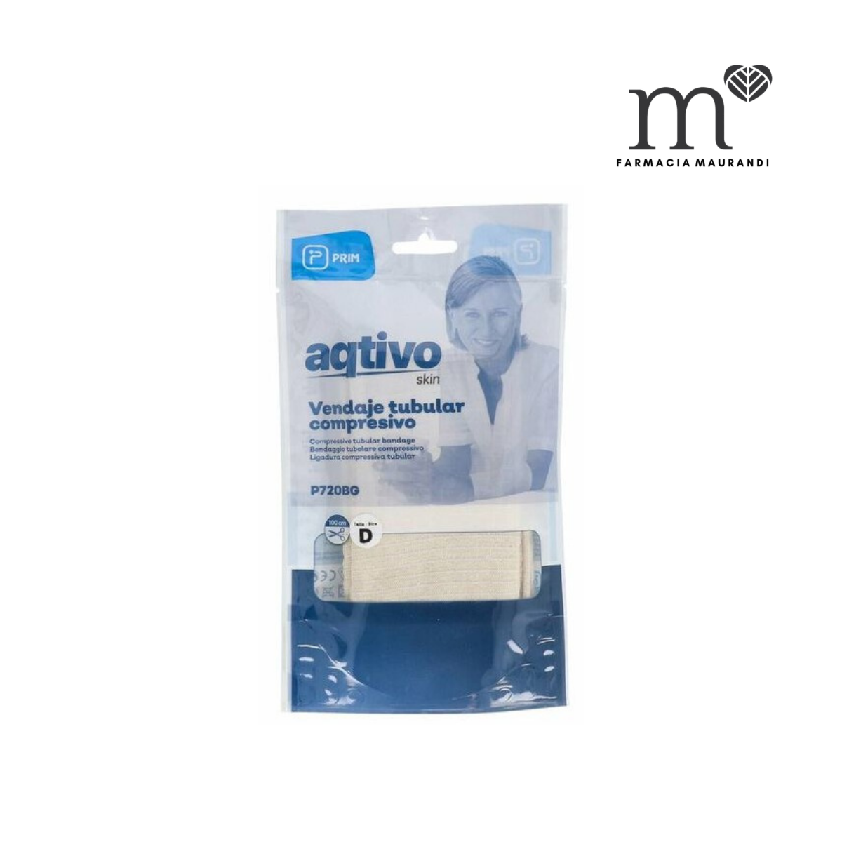AQTIVO SKIN VENDAJE TUBULAR BEIGE TALLA D