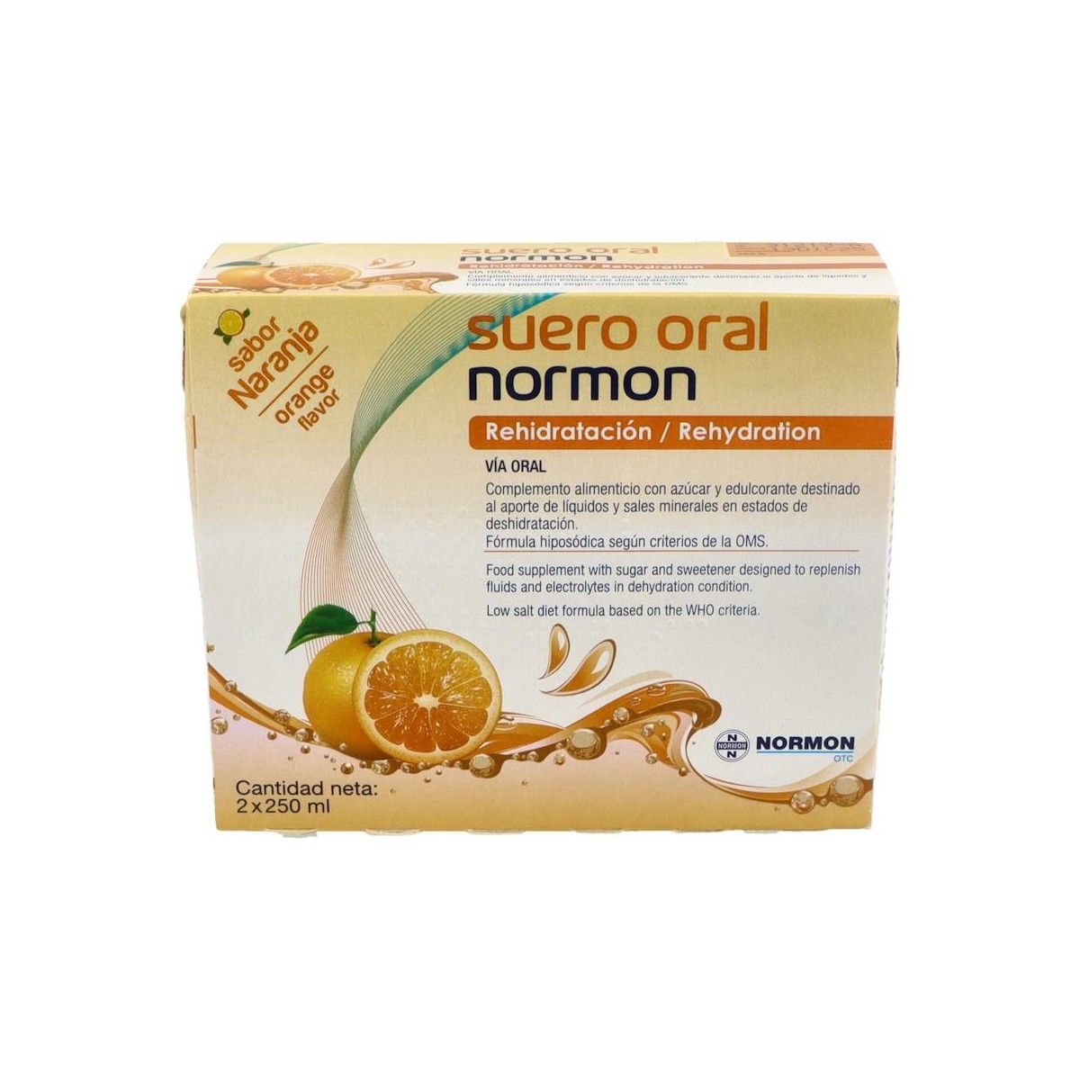 Suero Oral Normon Naranja Pack 2 Bric 250 Ml