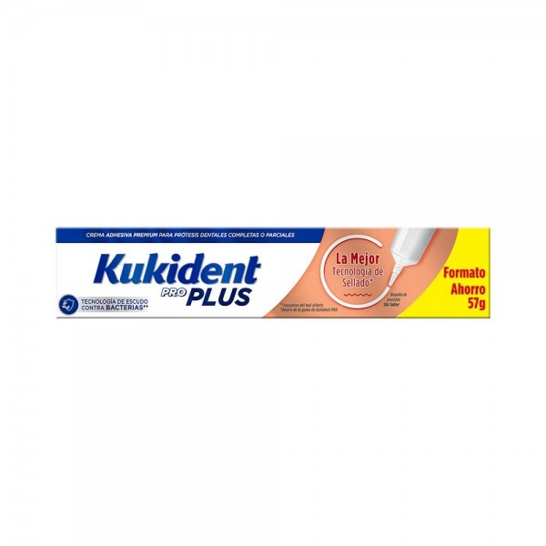 Kukident Pro Plus Barrera Anticomida Sin Sabor 57G