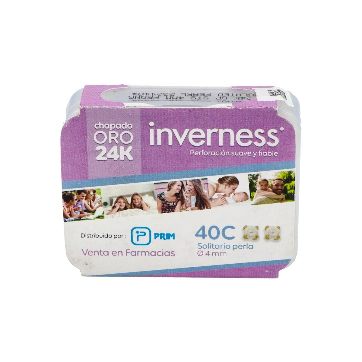 Pendiente Prim Inv 40C 24K-Solit Perl 4 Mm