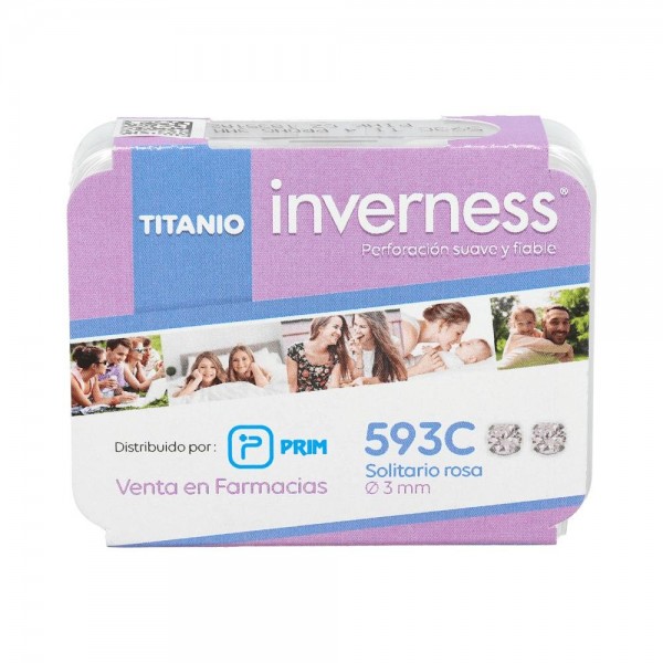 Pendiente Prim Inv 593C Tit-Solit Rosa 3 Mm 2 U
