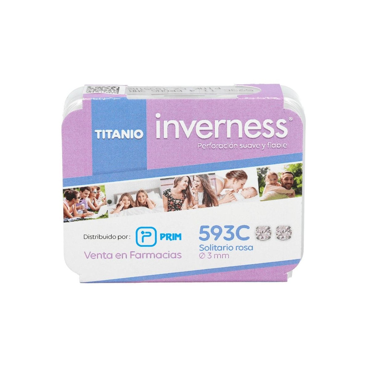 Pendiente Prim Inv 593C Tit-Solit Rosa 3 Mm 2 U