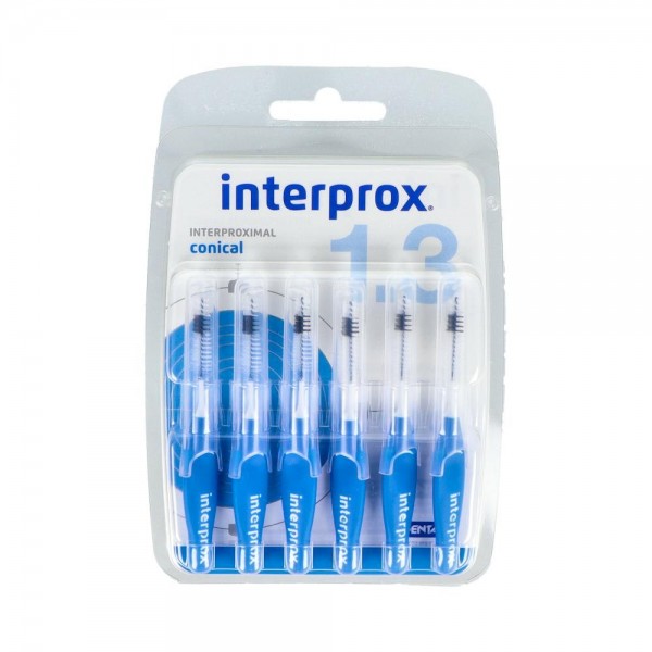 CEPILLO INTERDENTAL INTERPROX 4G CONICO RECTO AZUL 6 U