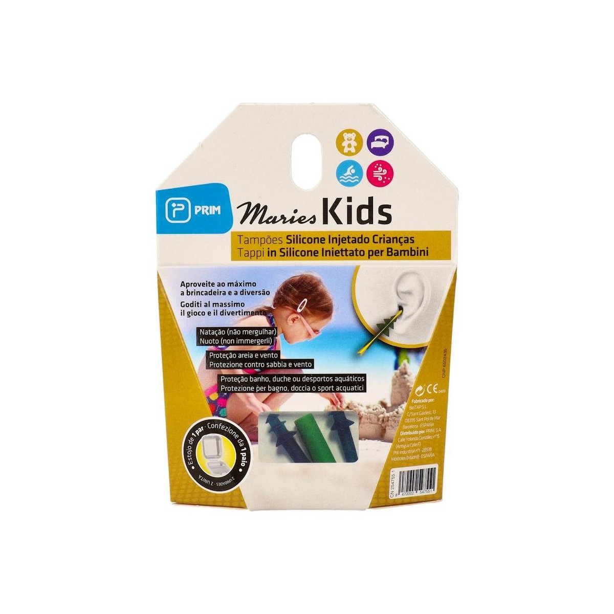 Tapon Oido Silicona Maries Niño Prim 2U