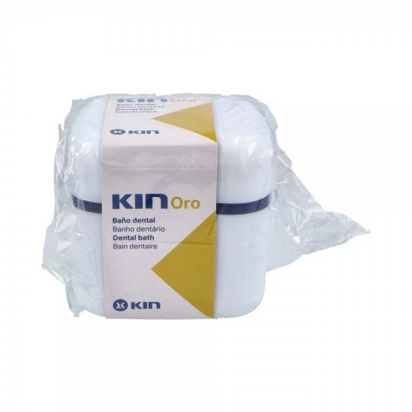 CONTENEDOR KIN ORO BAÑO PROTESIS DENTAL 1 UN BLANCO