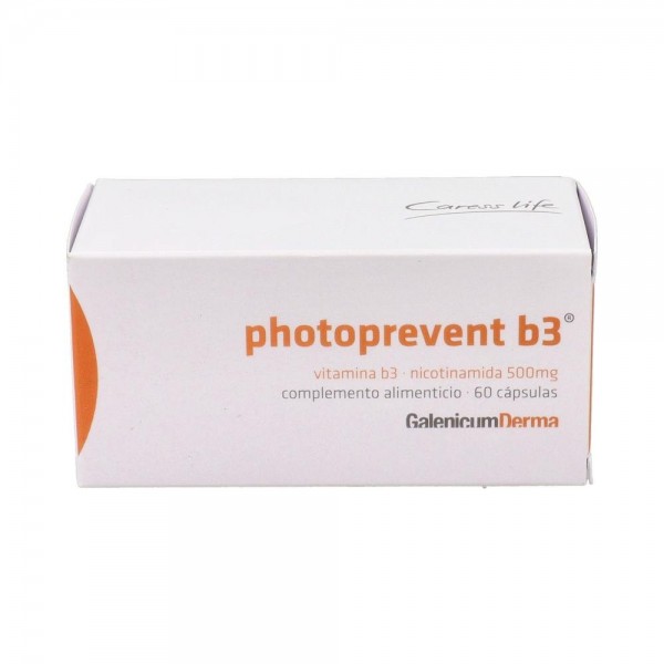 Photoprevent B3 Nicitinamida 500 Mg 60 Caps Vegetales