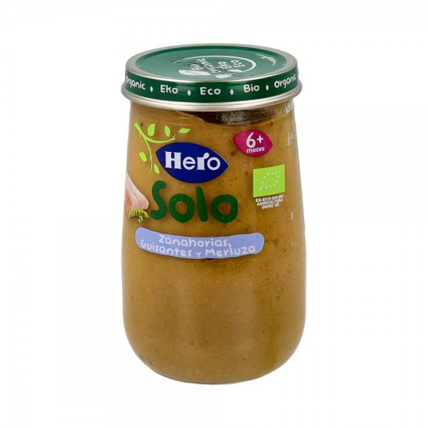 HERO SOLO ZANAHORIAS GUISANTES Y MERLUZA 190 G