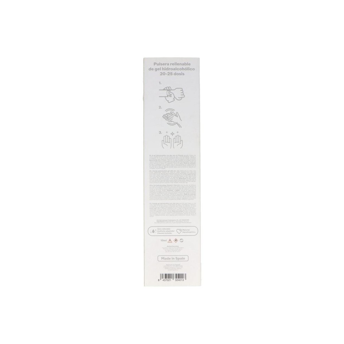 Pulsera Dispens Gel Blanco Cleands